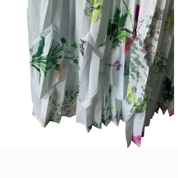 TED BAKER 💚 Floral Pleated Sleeveless Dress US s 6 - Picture 5 of 13